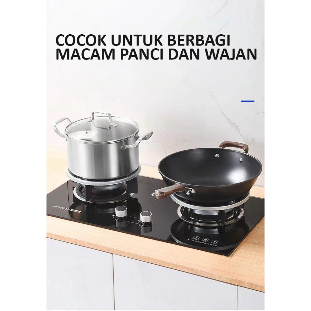 Beauty Jaya - Alas Tatakan Kompor Gas Stainless Anti Angin dan Anti Slip / Tatakan Pelindung Kompor Gas Penghemat Kompor