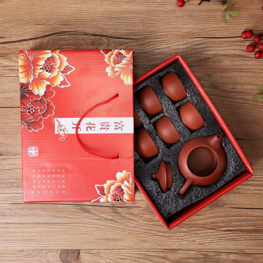 NEXXIO CHINESE TEAPOT SET CERAMIC 6CUP CANGKIR SET TEH CHINA TRAVEL SET TEKO CANGKIR TEH SET