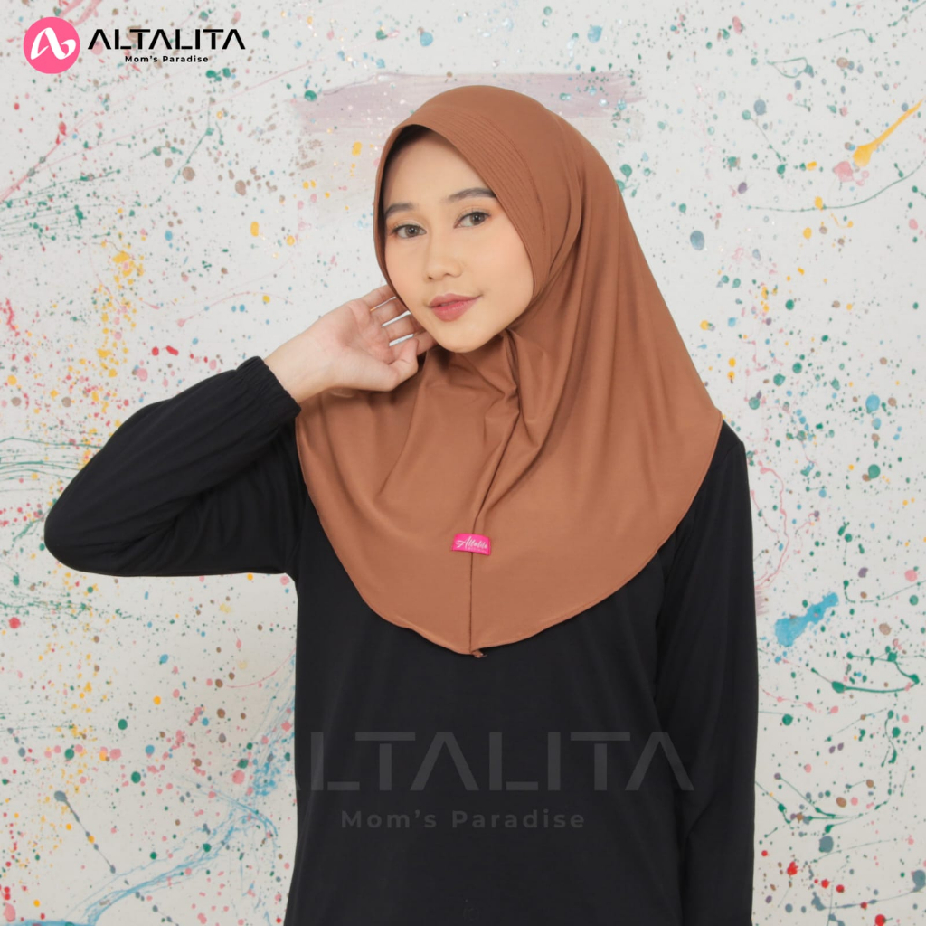 Altalita - Jilbab Instan Qiara Penguin Hijab Bergo Jersey Premium Ukuran S Kerudung Sporty Instant Menutup Dada Cocok Untuk Sekolah Olahraga Volly Futsal Senam dan Sehari-Hari