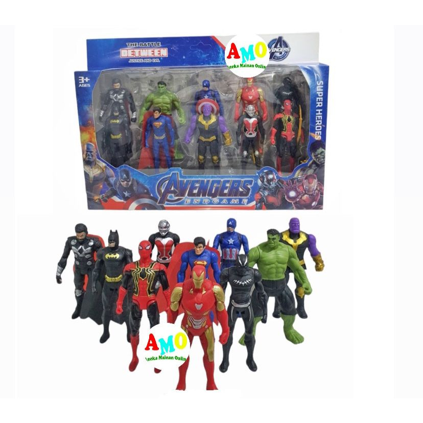 NEW PRODUK Mainan Anak Laki-laki Miniatur action figure / Mainan Anak Figure 1 SET Mainan Robot Avengers Isi 10pcs 2016-56/ Kado hadiah mainan Anak cowok 4 5 6 tahun Minifigure murah