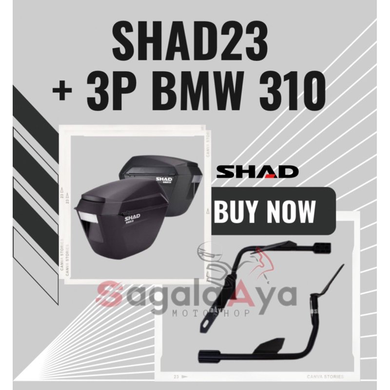 Side Box SHAD 23 SH23 SB box samping ori SHAD bracket sidebox original shad 3p system BMW GS 310 sid