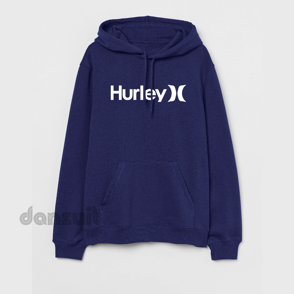 Sweater Hoodie Pria/Wanita Size M - XXXL Sweater Hoodie HURLEY Bahan Fleece Tebal Premium