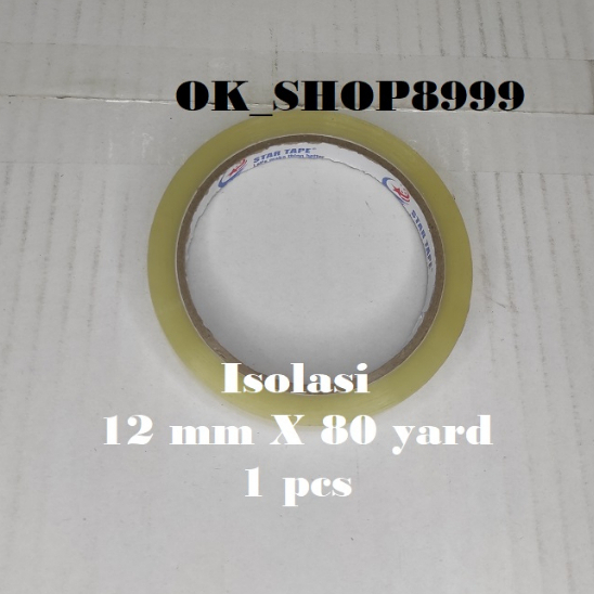

ISOLASI BENING SELOTIP KECIL SOLASIBAN / GOLDEN STAR TAPE / NAWA TAPE/ 12 MM/ 1/2 INCH x 80 YARD 1 PCS