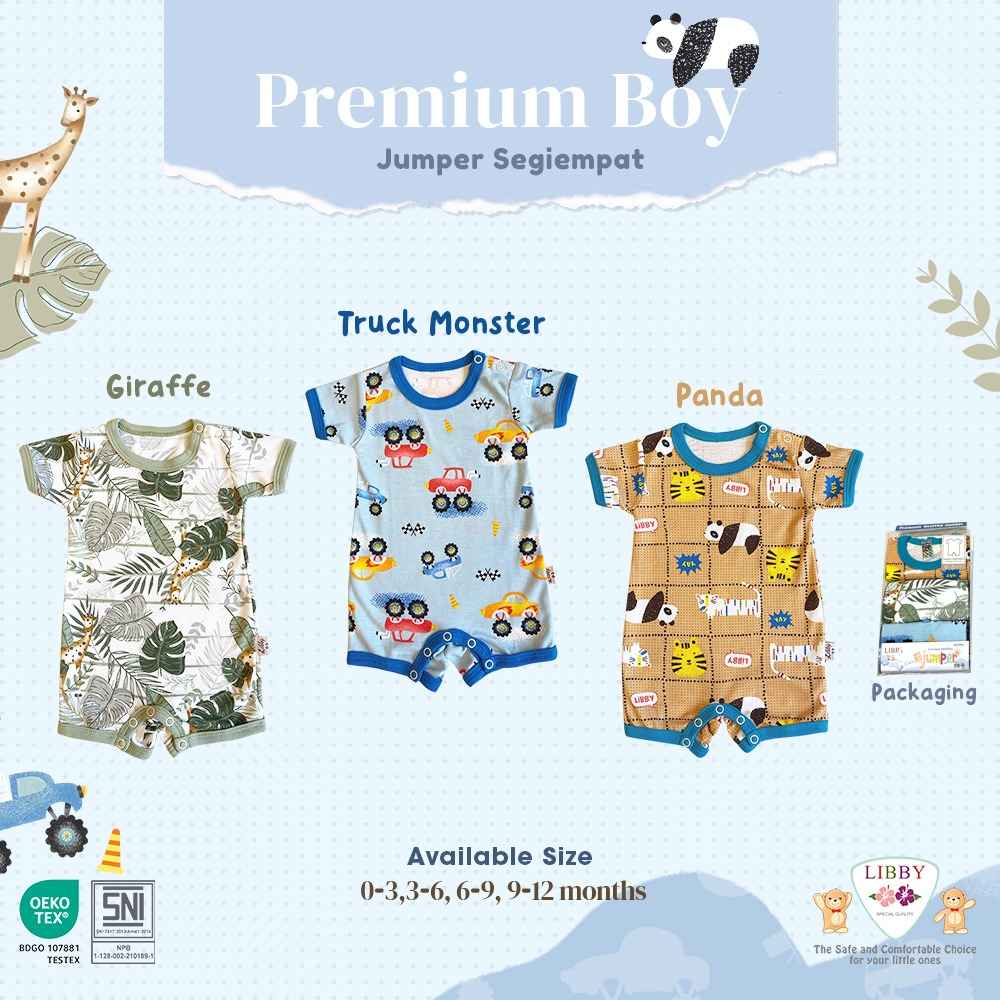 [Ready BOY &amp; GIRL] LIBBY PREMIUM Romper (Jumper) Segiempat