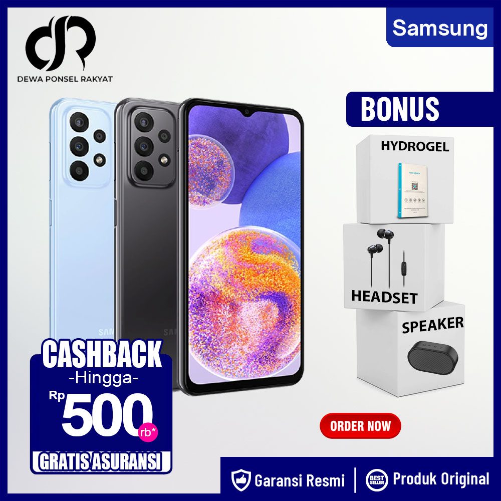 Handphone Samsung Galaxy A23 5G 6GB+128GB Garansi Resmi Samsung A23 6 GB 128 GB Not A52S A32 A24 A33 A34 A53 A54 A73 A03S A04 A04S A04E A13 A14 A03 CORE M12 M22 M23 M32 M33 M53 A7 LITE A8