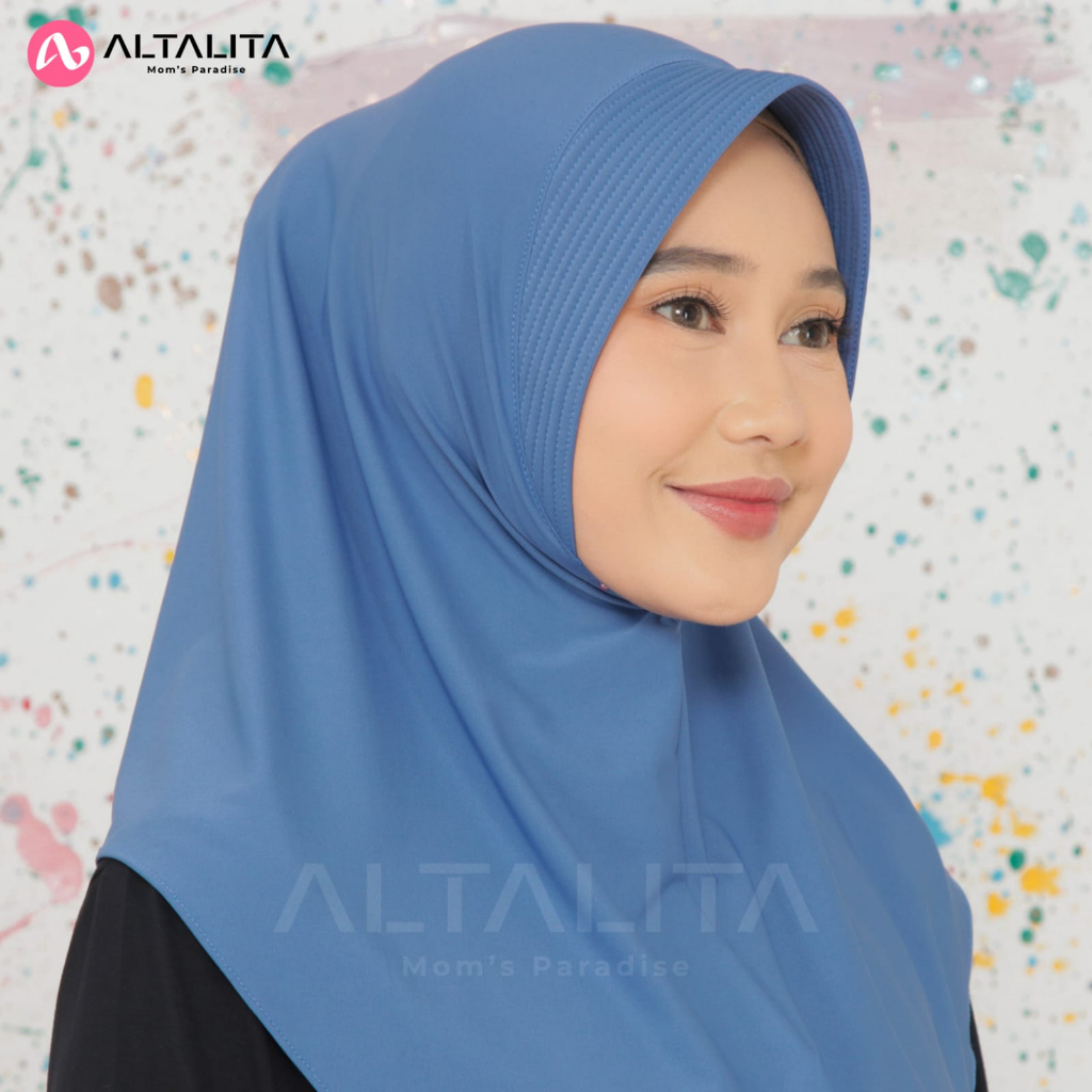 Altalita - Jilbab Instan Bergo Sport Menutup Dada Hijab Instan Qiara Penguin Size S Kerudung Bergo Jersey Premium Cocok Untuk Sekolah Olahraga Volly Futsal Senam dan Sehari-Hari