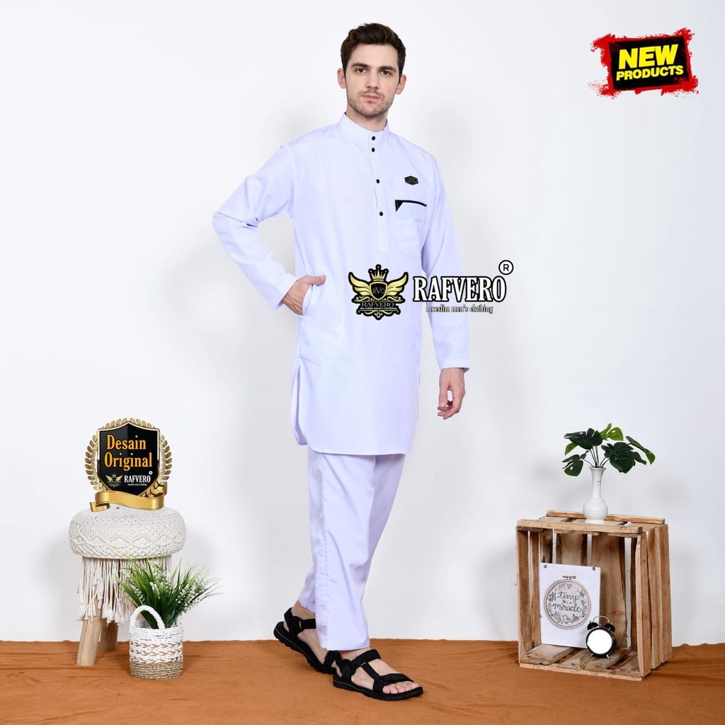 SETELAN POLOS KOKO KURTA PAKISTAN - BAJU KOKO DEWASA SETELAN CELANA - ORIGINAL FREE PECI DAN TASBIH