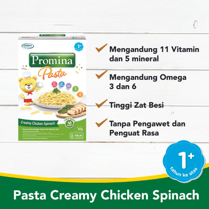 BPOM PROMINA PASTA CREAMY CHICKEN SPINACH 60GR / PASTA MAC AND CHEESE 70GR / PASTA BAYI / MAKANAN ANAK HALAL / SYE