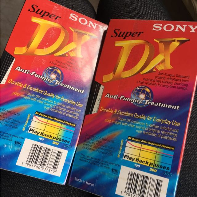Kaset Video VHS Sony Super DX E-180 Video Blank Tape Cassete E-180DXF1