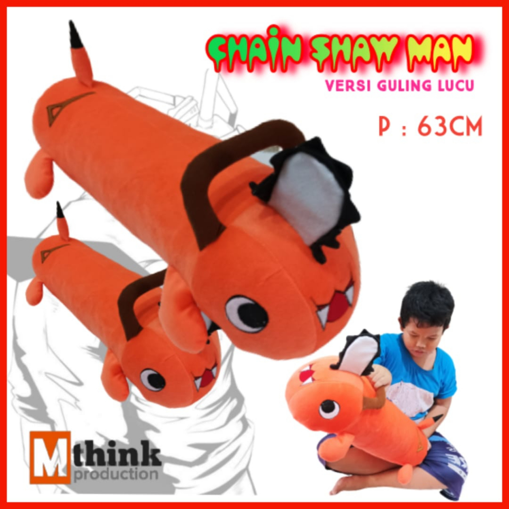 CHAINSAW MAN DENJI ANIME COSPLAY KARAKTER BONEKA GULING TERBARU TINGGI 63 CM TERMURAH