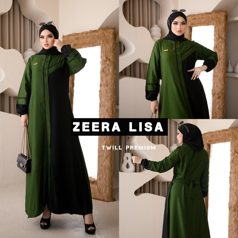 Daster Arab Zeera LISA Maxi Dress Gamis Twill Premium