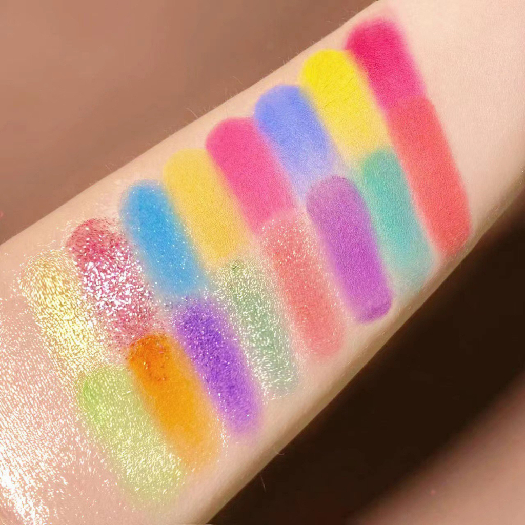 Eyeshadow Rainbow Color Matte Shimmer Pigmented Glitter 30 Warna