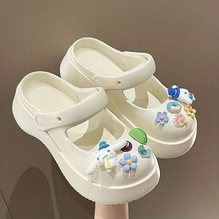 Lazy Bear Sepatu Sendal Mary Jane Jelly H43 Sandal Jalan Wanita Jibbitz/Sendal Korea Import Anti Slip