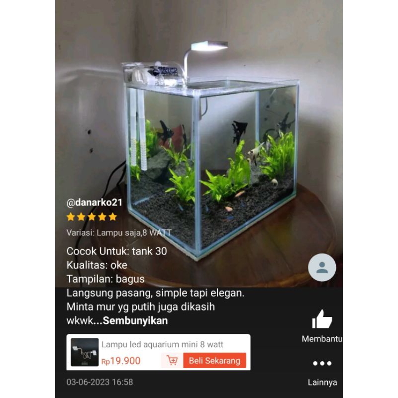 Lampu led aquarium mini 8 watt