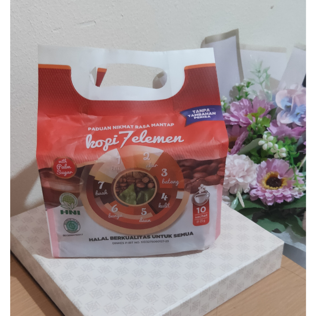 

Kopi 7 Elemen HNI HPAI isi 10sachets - SEVEL Kecil