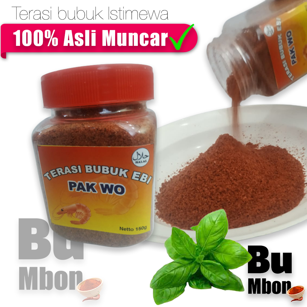 

Rasa Istimewa!! Terasi Udang Bubuk Pak Wo, Matang Langsung Uleg 150 gr