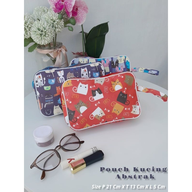 POUCH TALI SAMPING KOSMETIK MOTIF ANIMAL