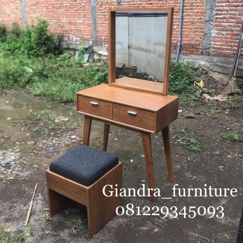 meja rias minimalis,meja rias kayu jati,tolet kayu jati,meja rias retro