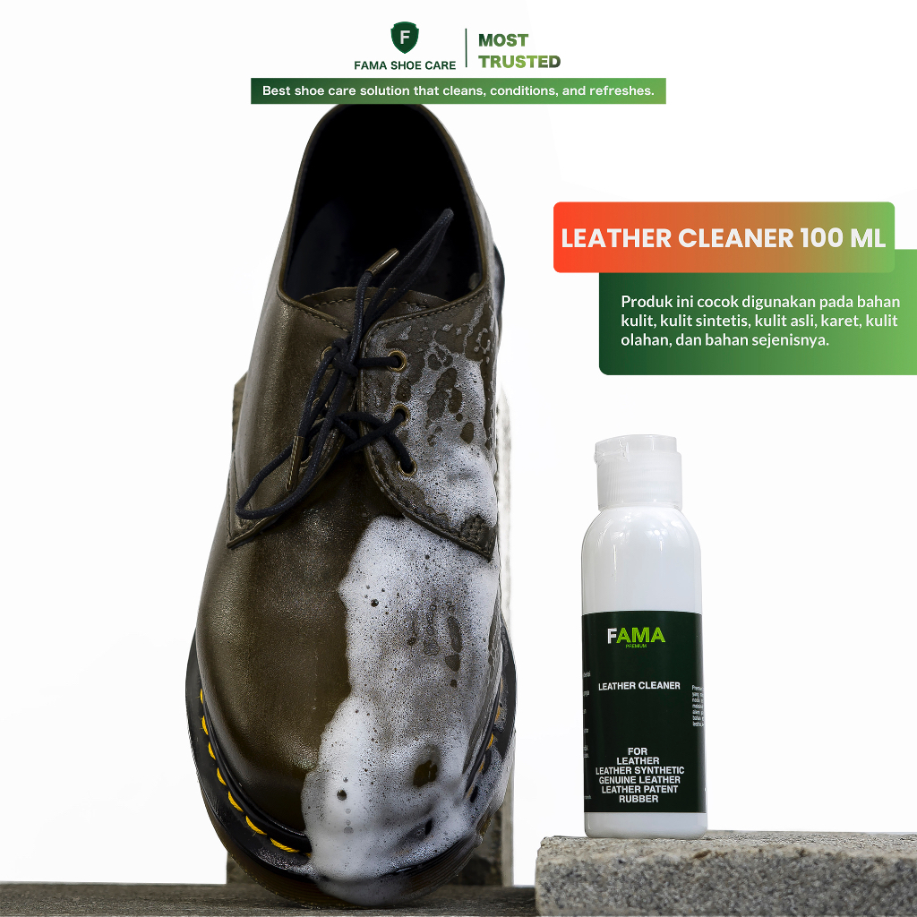 Fama Shoe Care - Leather Cleaner 100Ml - Pembersih Sepatu Kulit - Sabun Sepatu Kulit - Fama Shoes Cleaner - Shoe Cleaner