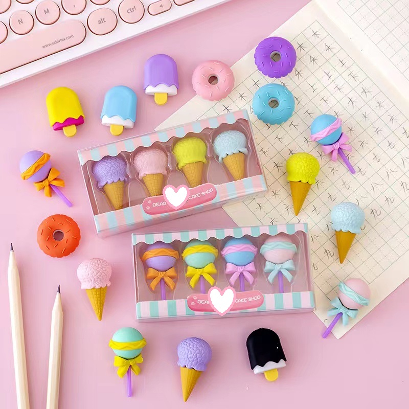 

[FS] Cute Eraser Penghapus Motif Lucu 3D 1 Set Ice Cream Lolipop Donat ATK Lucu Berkualitas