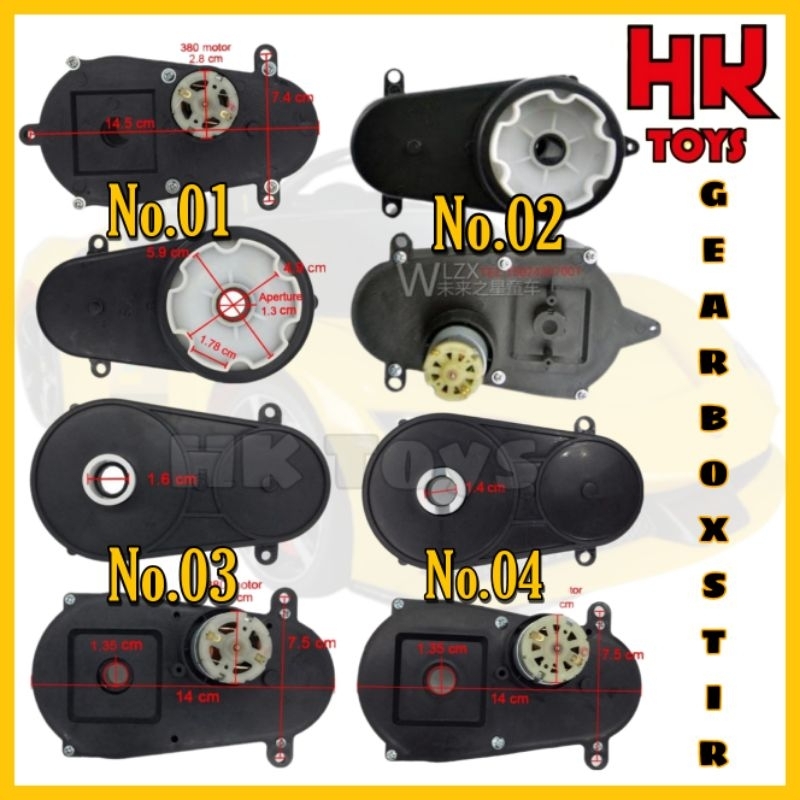 Gearbox Stir Power Steering 12V 24V Otomatis Mobil Mainan Aki Anak Lubang Kecil Model 5