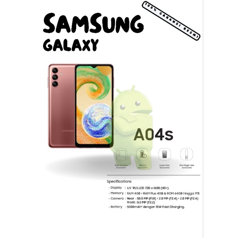 [READY STOCK] SAMSUNG GALAXY A04S RAM 4GB ROM 128GB SAMSUNG GALAXY A04E RAM 3GB ROM 64GB SAMSUNG GAL