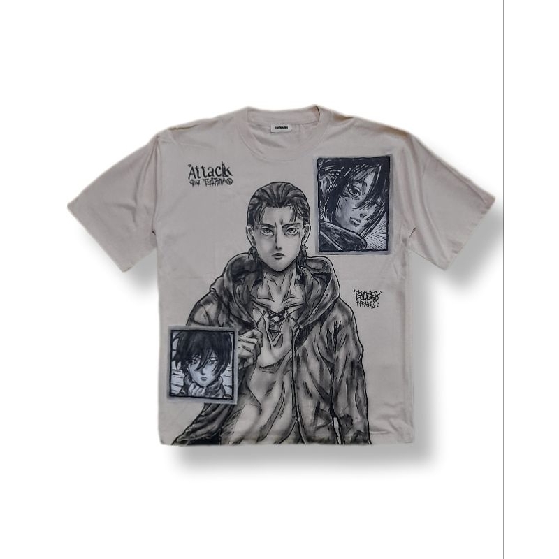 Oversize tee design rework anime aot/ Freedom
