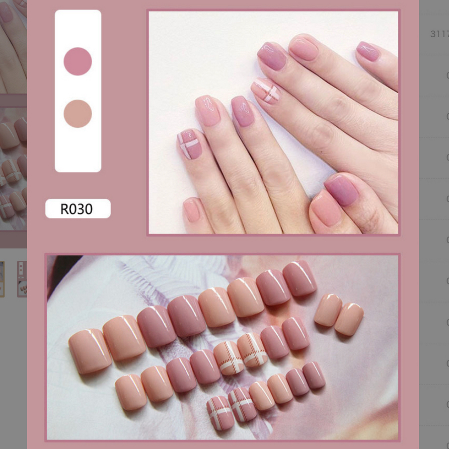 24 PCS Fake Nails Manicure Instant / Kuku Palsu karakter polos cantik wedding Nails / Kuku palsu Pengantin acara / Kuku palsu estetik Extension Kuku palsu grosir kuku palsu nail alat perawatan kuku kecantikan kuku KU040