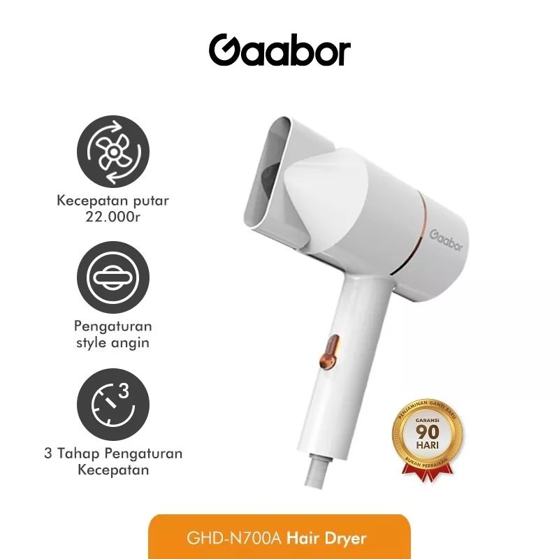 Gaabor Hair Dryer GHD-N700A Pengering Rambut Profesional Anti Frizz Pengeringan Cepat Multifungsi