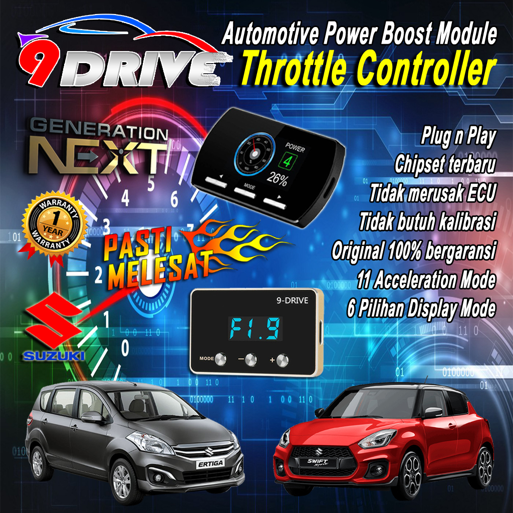 9 DRIVE 822 9DRIVE THROTTLE CONTROLLER PIGGYBACK SUZUKI 822 REMAP ECU ERTIGA VITARA SWIFT SX4 S-CROS