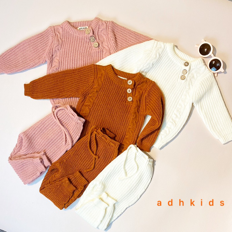 AUTUMN BABY KNITWEAR SET NEWBORN/ SETELAN RAJUT BAYI O - 12 Month