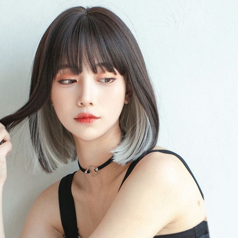 Kalung Choker Hitam Ring Tengah Gaya Korea