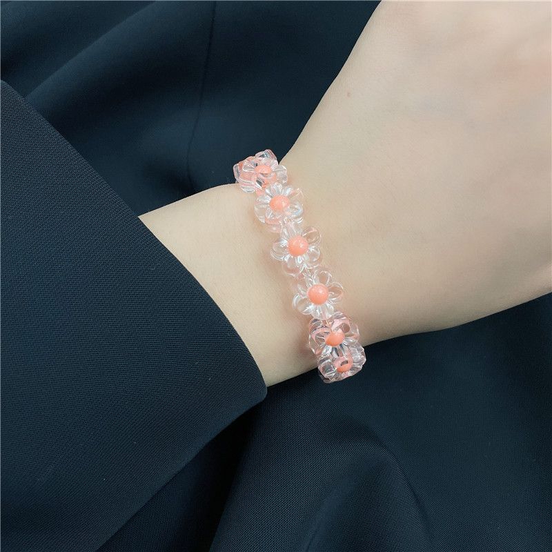 Gelang Wanita Bunga Transparan Cantik Lucu