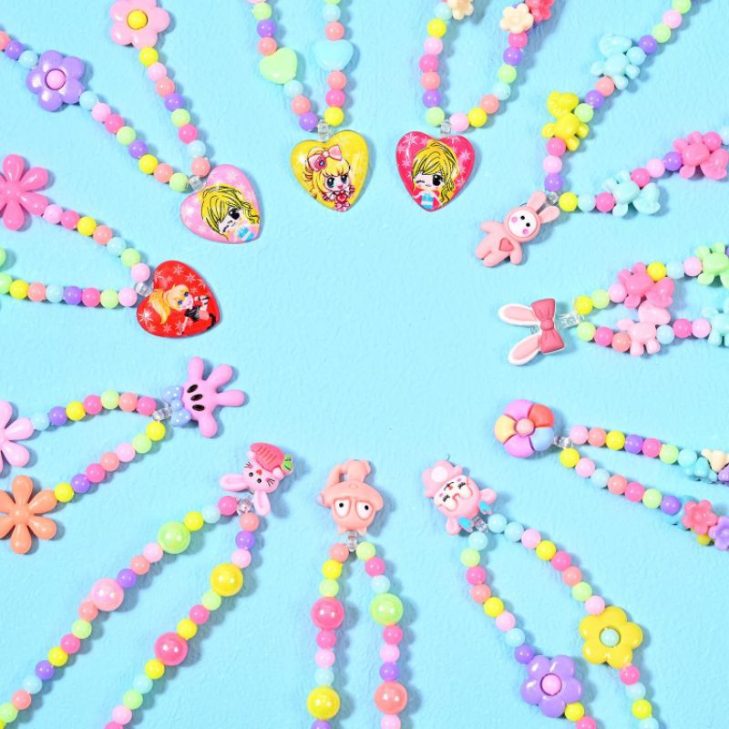 PROMO 6.6 Kalung Manik Anak Warna Warni Lucu Bandul Karakter Cantik