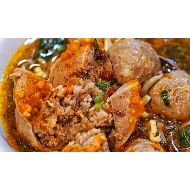 

baso daging cincang sapi jumbo enak gurih pedas sudah komplit bumbu toping dll harga spesial riseller banget guys