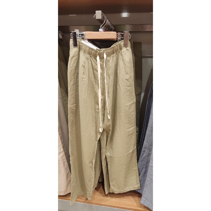 uniqlo celana relax linen blend