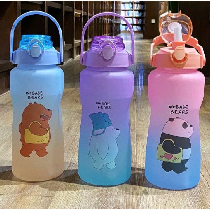 Botol Minum Beruang Panda Botol Viral Bear We Babe Bears Gradasi 2 Liter Free Stiker