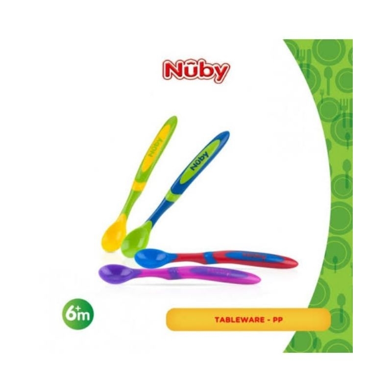 Nuby 4 PK Long Handle Weaning Spoons / Sendok Makan Bayi