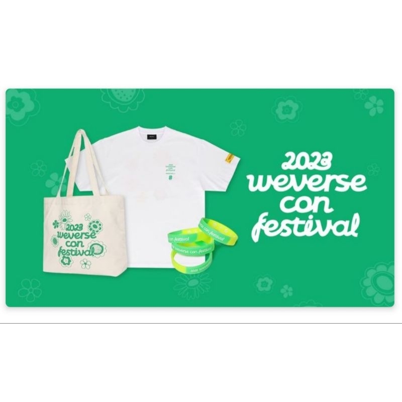 OFFICIAL 2023 WEVERSE CON FESTIVAL MERCH TSHIRT TOTE BAG BRACELET