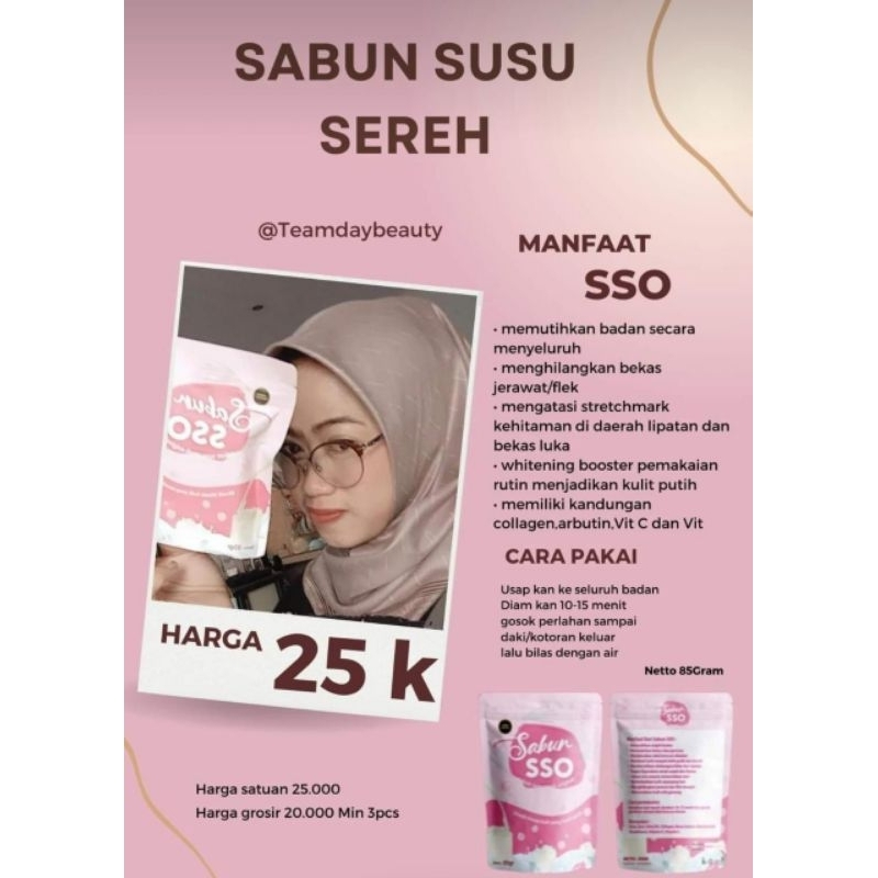 Sabun sso/sabun susu sereh/pemutih wajah/pemutih kulit