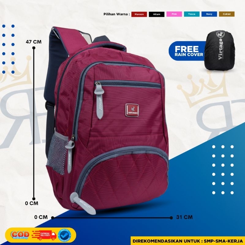 Tas Ransel Virtago Terbaru/Tas laptop Virtago/Tas Sekolah Untuk SMP-SMA