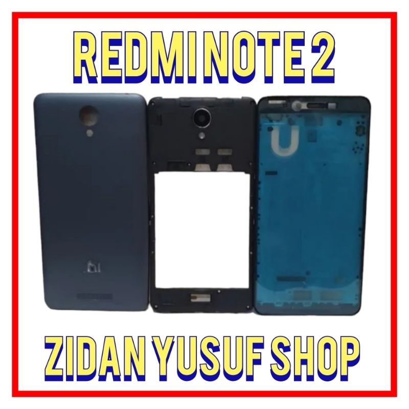 FRAME+BEZEL+BACKDOOR XIAOMI REDMI NOTE 2 ORI KESING CASING FULLSET