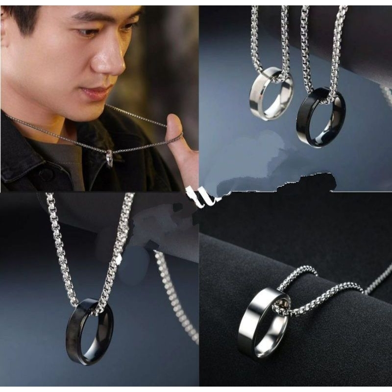 KALUNG PRIA TITANIUM RANTAI RORO BANDUL CINCIN/KALUNG PRIA