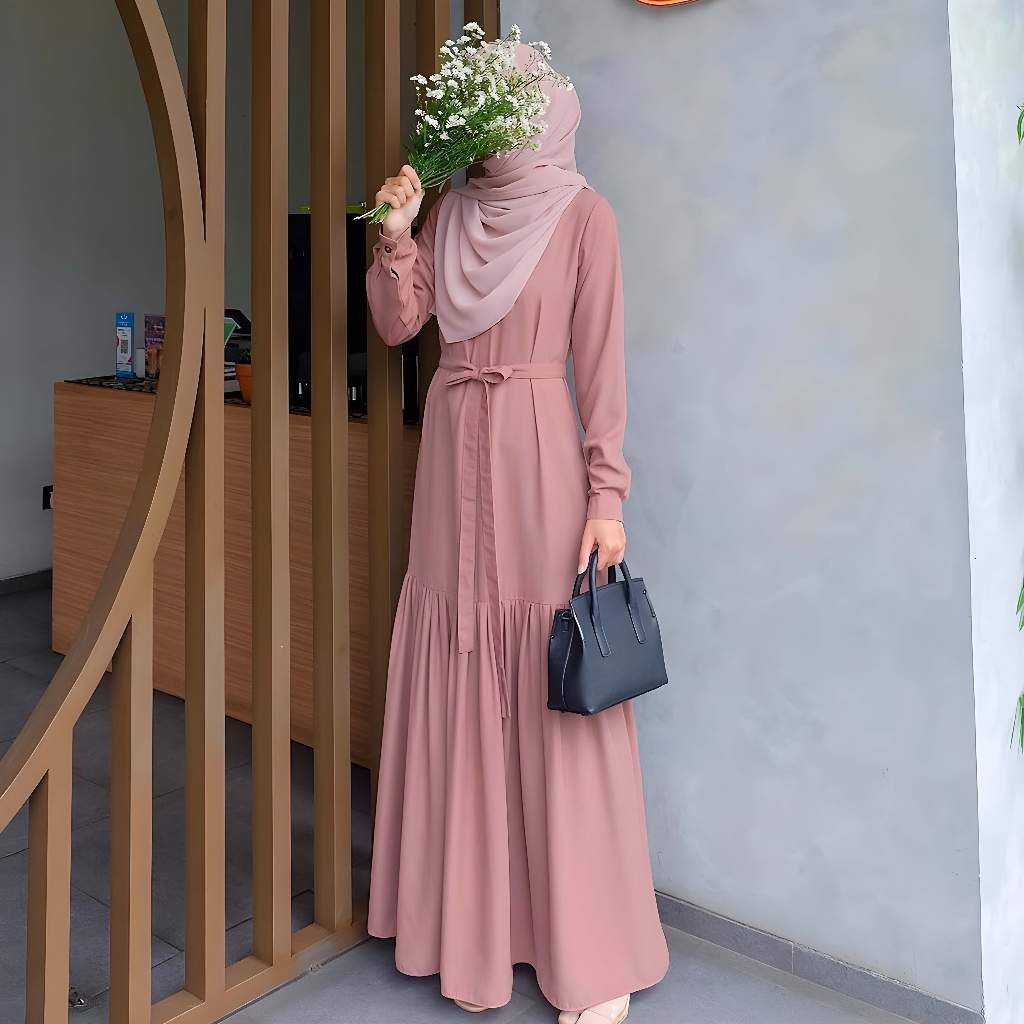 KIRANA DRESS SIZE S-M,L,XL TERBARU BAHAN SHAKILA PREMIUM PAKAIAN GAMIS TERLARIS MUSLIM WANITA BY ZENIC ID BISA COD
