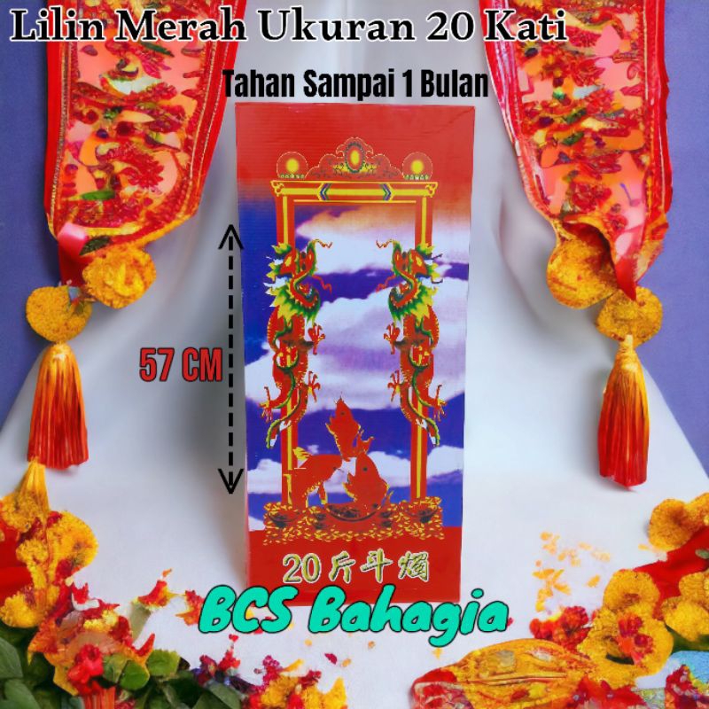 Lilin Warna Merah Gambar Naga Ukuran 20 Kati Kin Kualitas Terbaik Besar Sembahyang Puja Vihara Klenteng Terbaru 1 Pasang