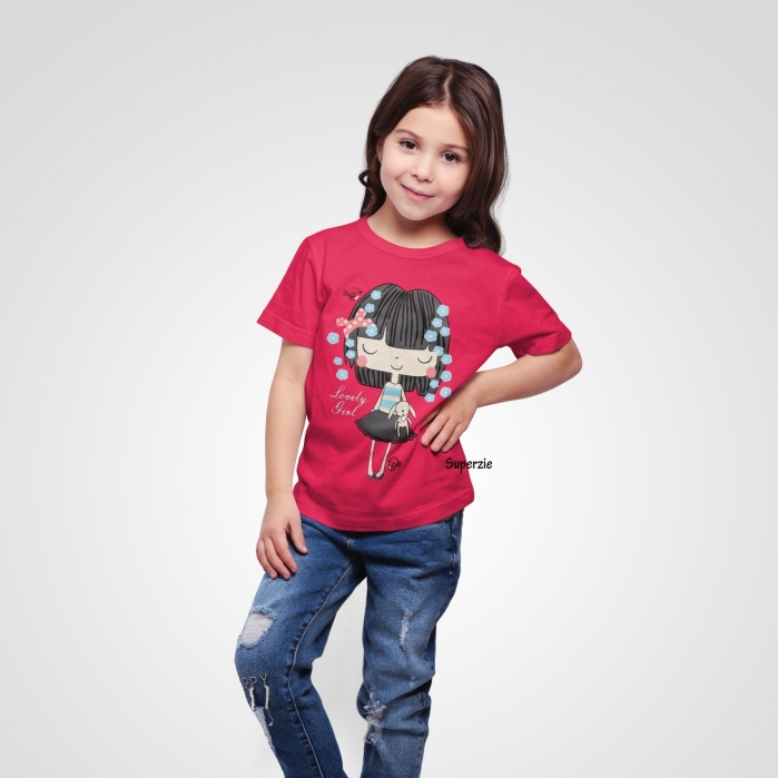 Baju Anak perempuan Lucu Grosir Kaos Distro Anak Cewek Lovely Girl Fanta RGKIDSWEAR Bandung Abadigrosir