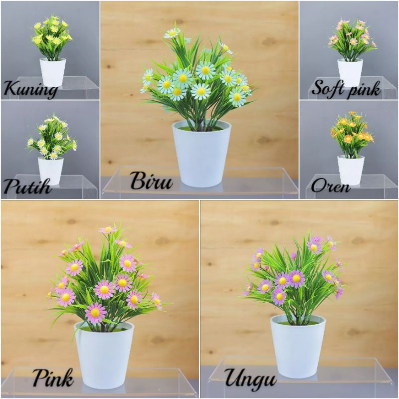 Bunga Hias Meja Plastik Artifisial/Bunga Bawang Plastik/Bunga Hias Meja Dinding