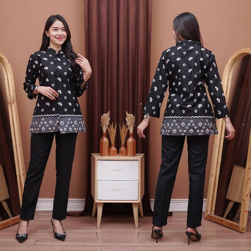 ATASAN BLUS KANTOR LENGAN PANJANG JUMPUTAN