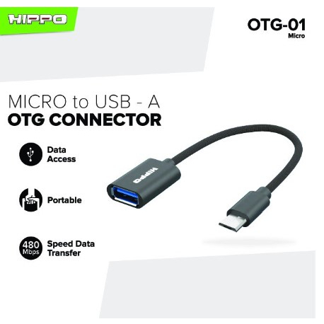 HIPPO OTG 01 CONVERTER USB A TO MICRO/USB A TO TIPE-C PANJANG 16CM