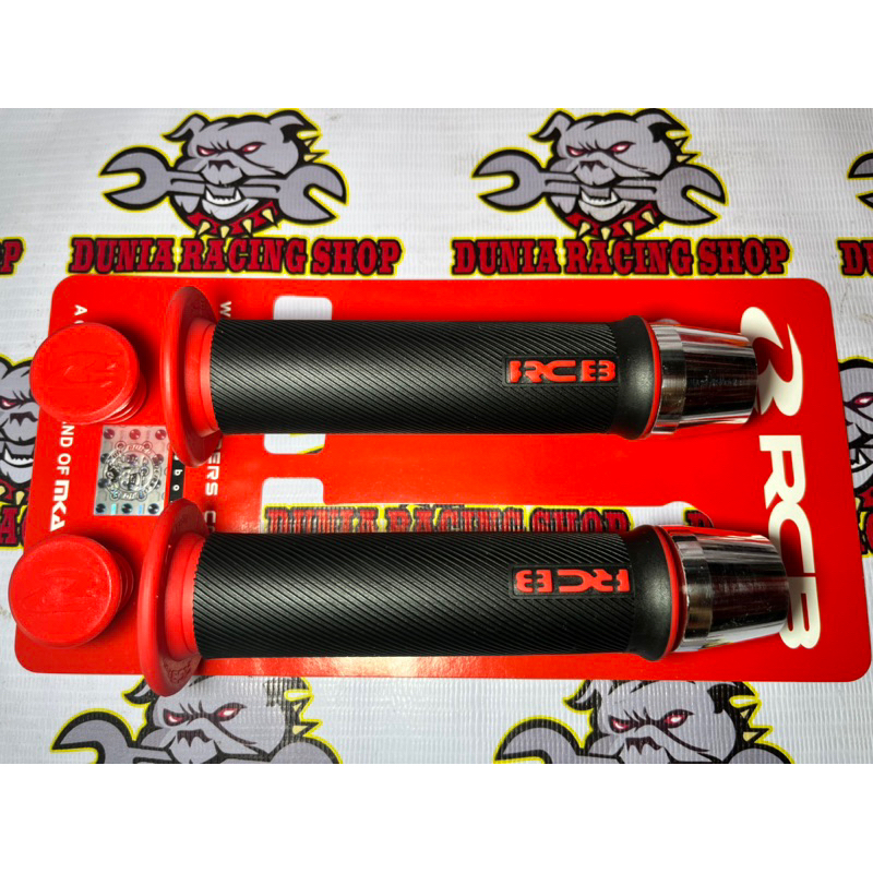 Grip RCB Handgrip RCB HG66 HG 66 model bulu Hitam Merah Kuning Biru Grey Oren + Jalu Stang Crom Original RCB